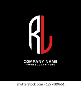 R L initial letter, modern logo design template vector