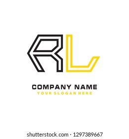 R L initial letter, modern logo design template vector