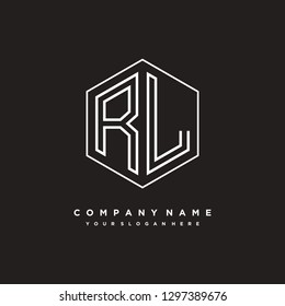R L initial letter, modern logo design template vector