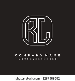 R L initial letter, modern logo design template vector