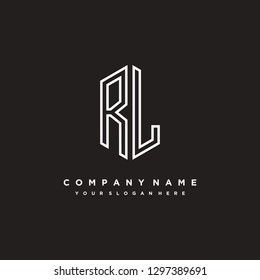 R L initial letter, modern logo design template vector