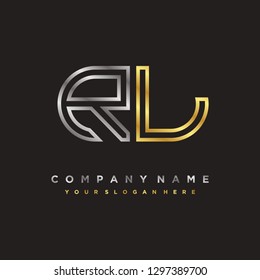 R L initial letter, modern logo design template vector