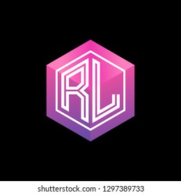 R L initial letter, modern logo design template vector