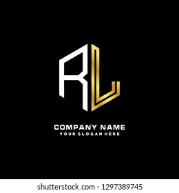 R L initial letter, modern logo design template vector