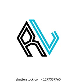 R L initial letter, modern logo design template vector