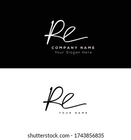 R L RL Initial letter handwriting and signature logo.	
