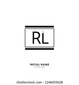 R L RL Initial logo letter with minimalist concept. Vector with scandinavian style logo.