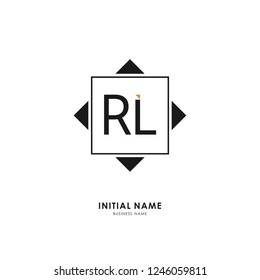 R L RL Initial logo letter with minimalist concept. Vector with scandinavian style logo.