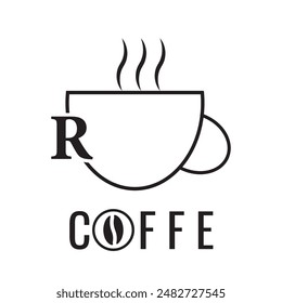 R LATER COFFE LOGO DESIGN IN A COFFE SHOP