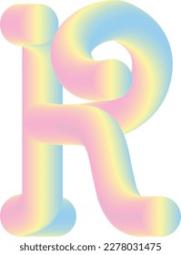 R latter with gradient color style font