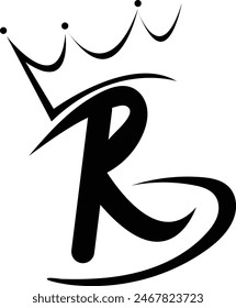 R latter logo with crown and use black color 