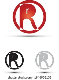 R letztere Logo-Designvorlage