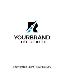R latter road logo design template for use any purpose