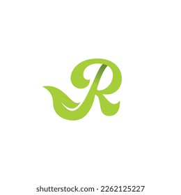 Diseño del Logotipo Ecológico R Leaf. Letra R Inicial