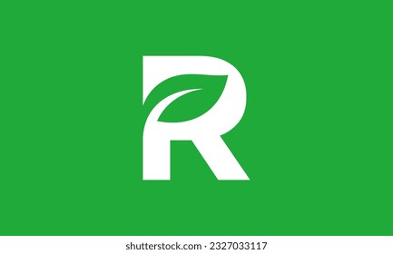 R and leaf letter logo