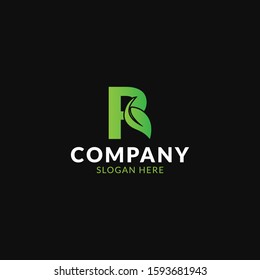 R Leaf Letter Logo Icon Design in Green Colors. Eco Bio Letter Design Vector Illustration.