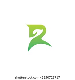 R Leaf Logo Design. Letter R Nature Logo Vector