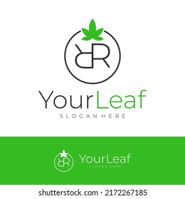 R leaf Logo Design Template. Initial R logo concept vector. Creative Icon Symbol