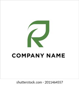 R Leaf Logo Design Vector Stock Vector