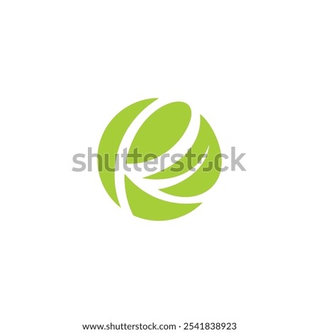 R Leaf Logo vector. Organic Logo Design