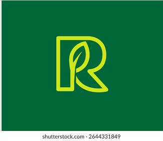 r leaf nature logo designs