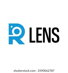 r lens flat minimalist logo design