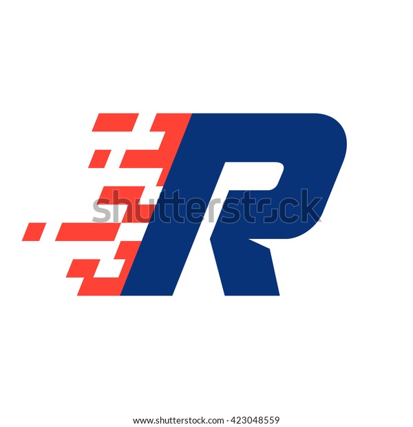R letter with abstract checkered flag.\
Vector design template elements for your race sportswear, app icon,\
corporate identity, labels or\
posters.