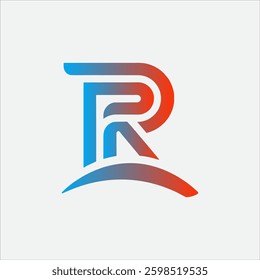 R Letter Abstract Curve Lines Initial Logo, PR logo