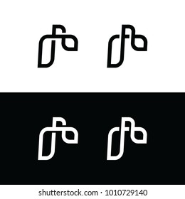 r letter abstract logo line art style vector graphic download