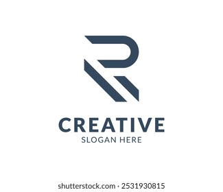 R letter abstract real-estate and construction logo design concept. Letter logo icon initial vector template design for architectural business.