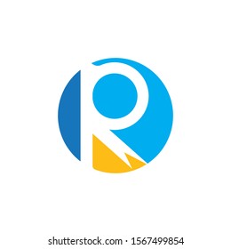  R Letter Alphabet font logo vector design