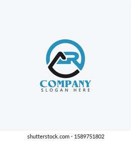 A & R letter AR Logo With dot. AR Icon Design with Style. illustration of AR letter logo.