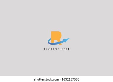 R Letter Arrow Icon Vector Logo Template Illustration Design. Vector Illustration