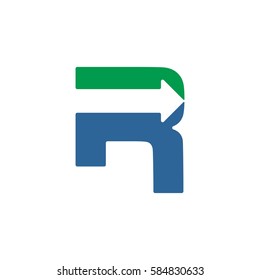 R letter with arrow logo company design