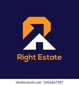 R Letter Arrow Real Estate House home Property Hotel Modern Monogram logo