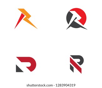 R Letter Arrow vector illustration icon Logo Template design