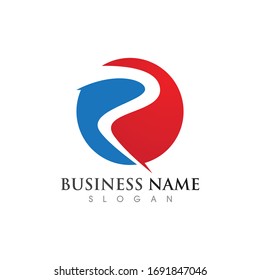 R Letter Arrow vector illustration icon Logo Template design