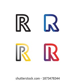 R Letter Arrow vector illustration icon Logo Template design