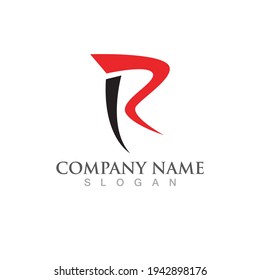 R Letter Arrow vector illustration icon Logo Template design