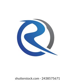 R Letter Arrow vector illustration icon Logo Template design