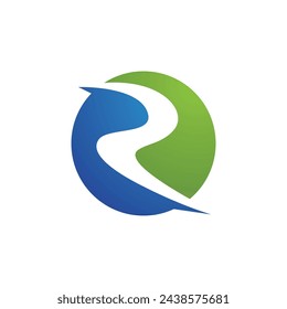 Icono de ilustración vectorial de flecha de letra R Logo Plantilla de diseño