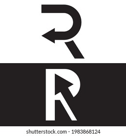 R letter with arrows vector logo design