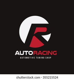 R Letter Automotive Racing Logo Template Stock Vector (Royalty Free ...