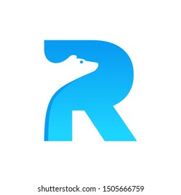 R Letter Bear Logo Design Template Inspiration, Vector, Illustration.