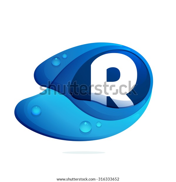 R Letter Blue Water Drops Letter Stock Vector (Royalty Free) 316333652 ...