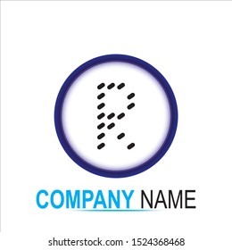 R Letter business logo design template in circle. Abstract vector elements for corporate identity emblem, label icon, or for push bottom. Vector illustration, EPS10.