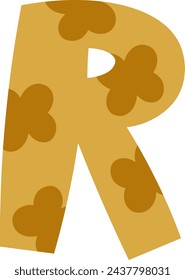 R Letter Childish Alphabet Vector Illustration