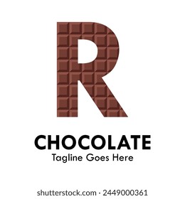 r letter with chocolate design logo template illustration