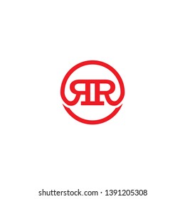 R R letter circle icon logo design concept