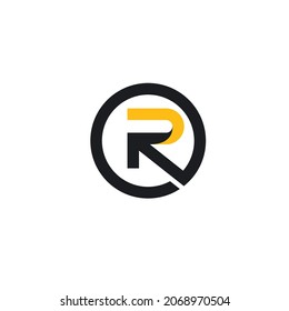 Plantilla de diseño de vector de icono de círculo de letras R